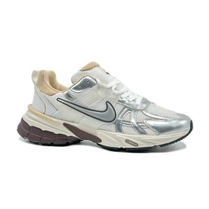 کتانی اسپرت مردانه و زنانه مدل نایک کوشلون NIKE V2K رنگ سفید نقره ای کرم کد 41830