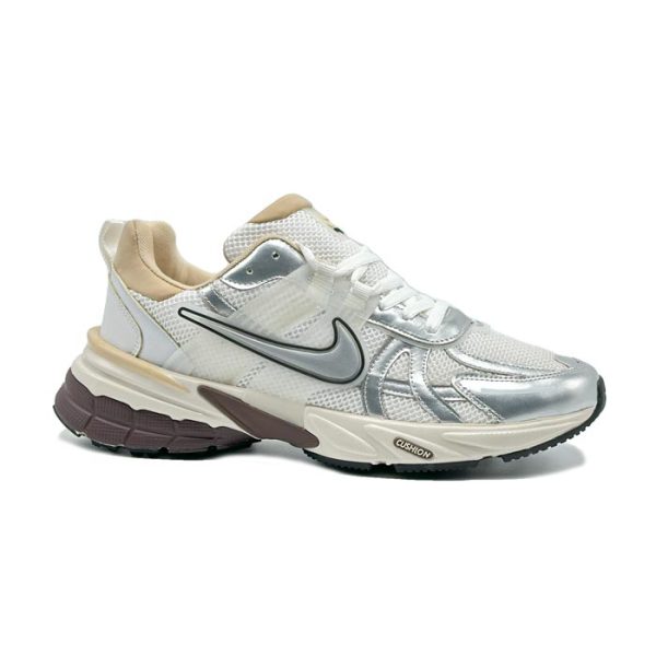 کتانی اسپرت مردانه و زنانه مدل نایک کوشلون NIKE V2K رنگ سفید نقره ای کرم کد 41830